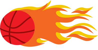 Basketball on fire vector