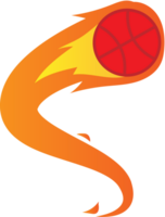 Basketball on fire vector