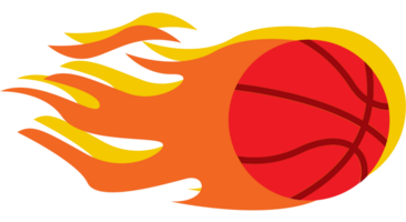 baloncesto en llamas vector