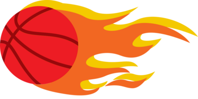 Basketball on fire vector