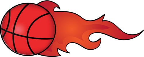 Basketball on fire vector