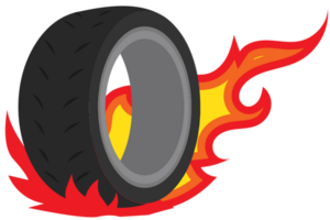 Burn out tire vector