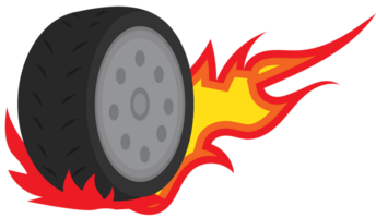 Burn out tire vector