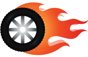 Burn out tire vector