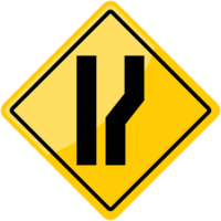 road narrow sign vector