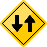 two way road sign vector