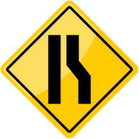 road narrow sign vector