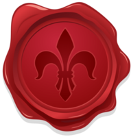 Fleur de lis wax seal vector