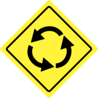 roundabout road sign vector