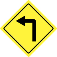 turn left curve road sign vector