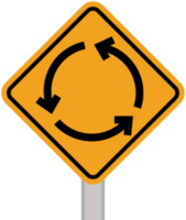 roundabout road sign vector