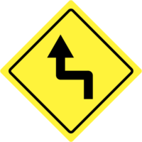 reverse turn road sign vector