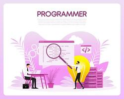 Programmer people, great design for any purposes. Vector illustration design