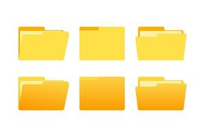 Realistic icon yellow folder. Realistic vector. Isolated vector illustration. Document icon.