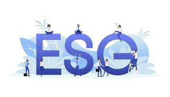 Green esg people. Finance isometric. Business concept vector