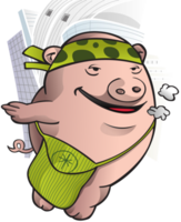 Graffiti pig character vector