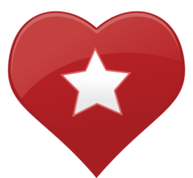 icono estrella del corazón vector