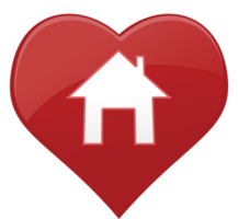 Heart icon home vector