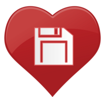 Heart icon disket vector