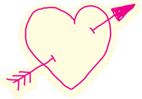 Heart hand drawn arrow vector