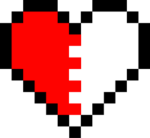 corazón pixelado vector