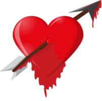 flecha del corazón goteando sangre vector
