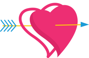 Cute heart with arrow vector