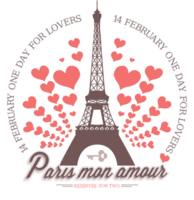 Paris valentines's with heart vector