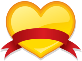 Gold heart with banner vector