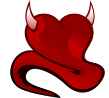 Heart with horn tattoo vector