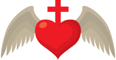 ala del sagrado corazón vector