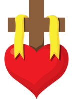 Sacred heart cross vector