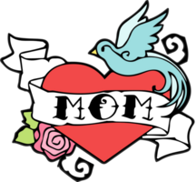 Heart mom tatttoo vector