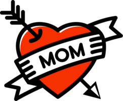 Heart mom tattoo vector