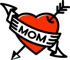 Heart mom tattoo vector