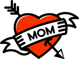 Heart mom tattoo vector