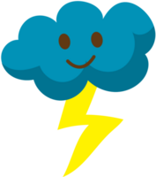 Lightning and cloud cute vector