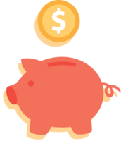 dinero ahorro cerdito banco vector