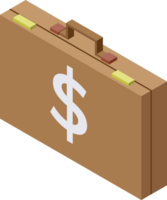 Money isometric suitcase vector