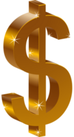 Dollar symbol 3D gold vector