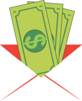 Money inside envelope vector