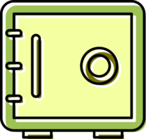 Thin line finance icon safety box vector