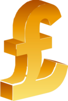 3D currency symbol poundsterling vector