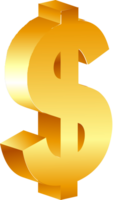 3D currency symbol dollar vector