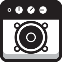 Round square music icon speaker vector