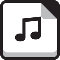 Round square music icon note vector