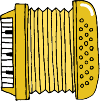 Hand drawn music instrument accordion vector