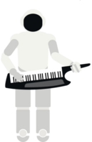 Robot playing music keyboard vector
