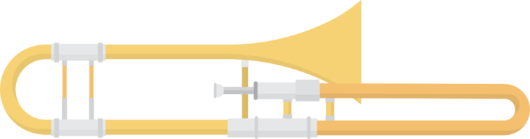 Wind music instrument trombone vector