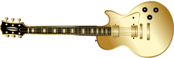 Golden electric guitar  vector